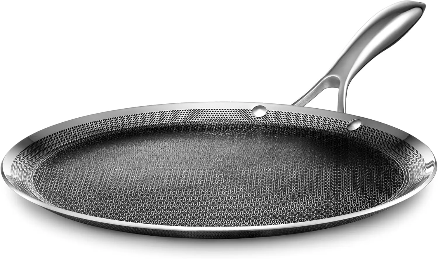 Сковорода из нержавеющей стали с антипригарным покрытием с двумя ручками, 20 см, стальной