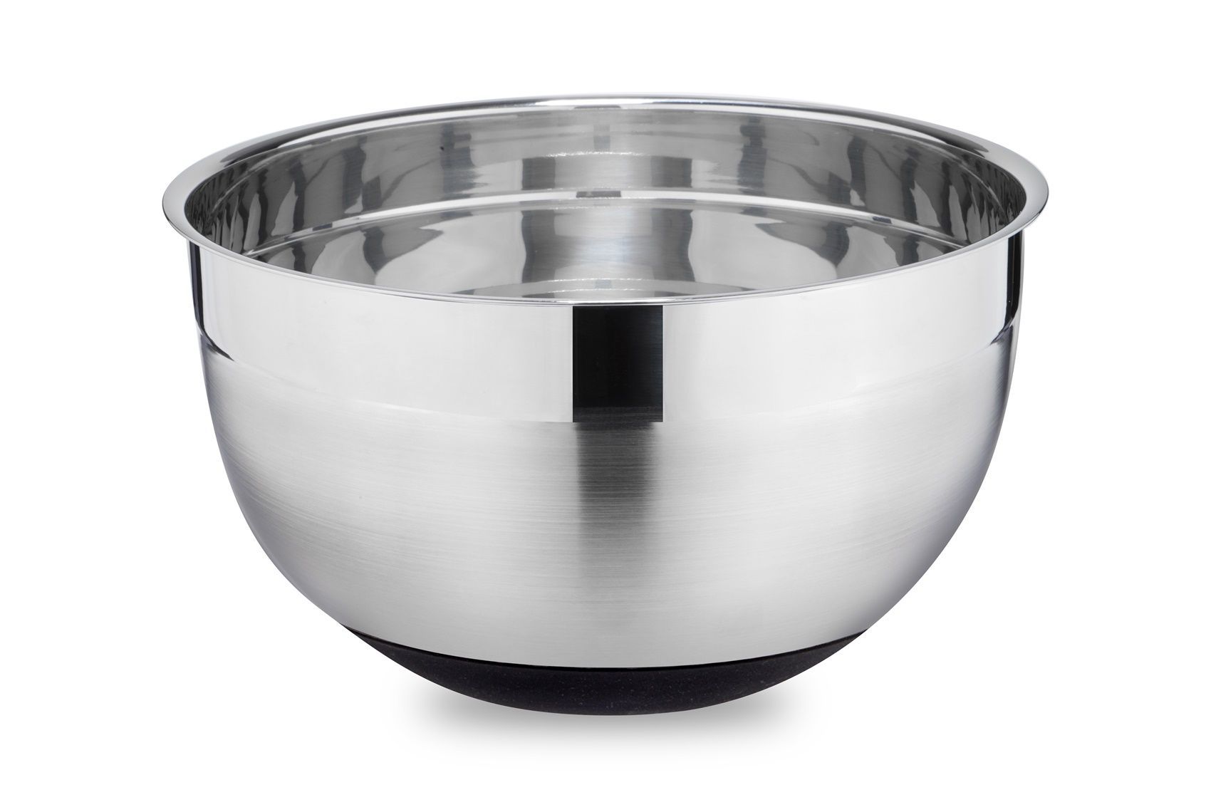 Кухонная миска для смешивания из нержавеющей стали с антискользящим силиконовым дном и крышкой, 24 см, 3.5 л, стальной