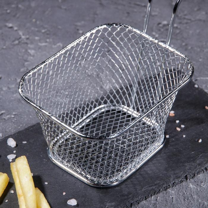 Стальная корзинка для картофеля фри, 11 х 25 х 18 см, серебристый